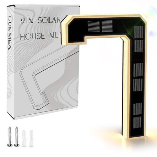 ISUNMEA 9 Inch Solar Lighted House Numbers for Outside, Light Up Waterproof LED Address Numbers Signs for Houses, Large Personalized Illuminated Exterior Modern House Numbers Light (7-Black, 9IN) - Image 1