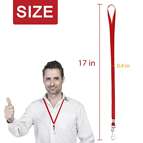 Korty Red Lanyards Bulk 50 packs Lanyards for ID Badges,Lanyards with Swivel Hook Clips for Name Tag Lanyard ID Holder - Image 2