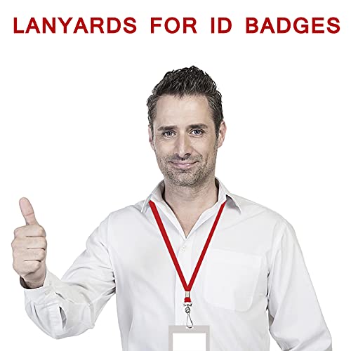 Korty Red Lanyards Bulk 50 packs Lanyards for ID Badges,Lanyards with Swivel Hook Clips for Name Tag Lanyard ID Holder - Image 4