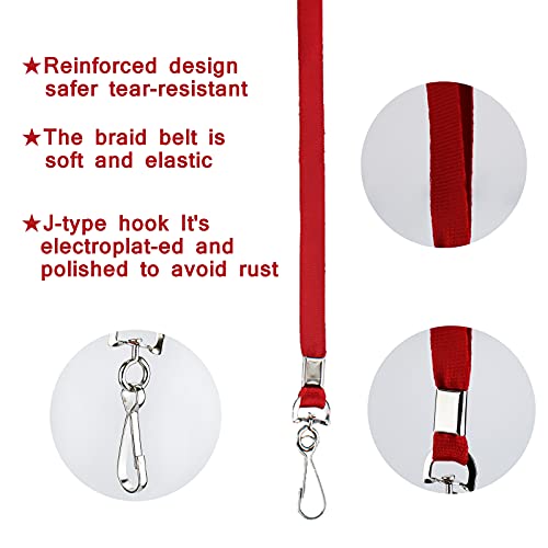 Korty Red Lanyards Bulk 50 packs Lanyards for ID Badges,Lanyards with Swivel Hook Clips for Name Tag Lanyard ID Holder - Image 3
