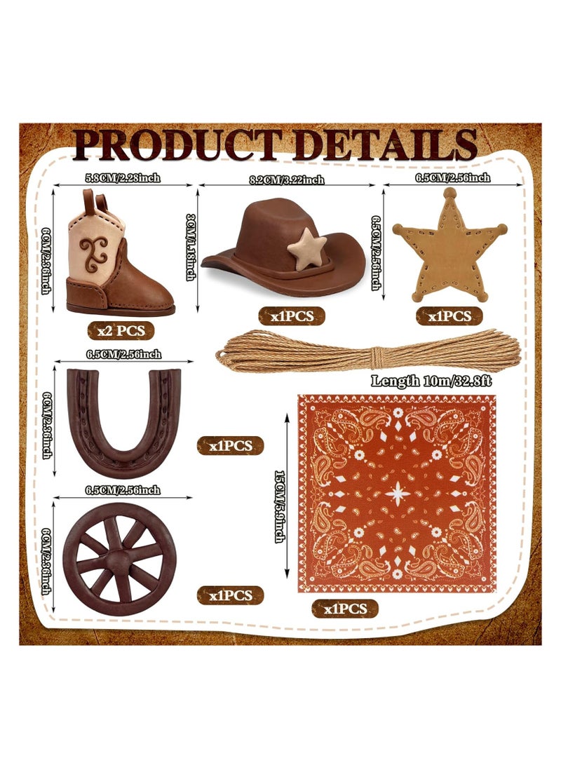 KASTWAVE 7PCS Cowboy Cake Decorations, Cowboy Hat and Boot Cake Toppers, Vintage Cowboy Rodeo Cake Topper, Western Cowboy Cowgirl Birthday Baby Shower for Western Theme Party Favors Supplies - Image 2