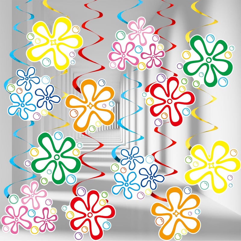 OUYANS Flower Bubble Decorations Hanging Swirls Under The Sea Birthday Party Decorations for Yellow Cartoon Hanging Swirls Party Supplies - Image 4