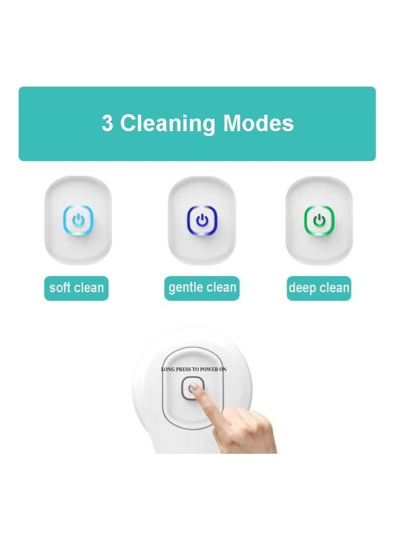 general Electric Body Brush with Six Brush Heads Rechargeable Back Brush Long Handle Exfoliating Spin Scrubber Perfect for Women & Men Wash Deep Cleaning Brush Shower Skin Massager（Green） - Image 2