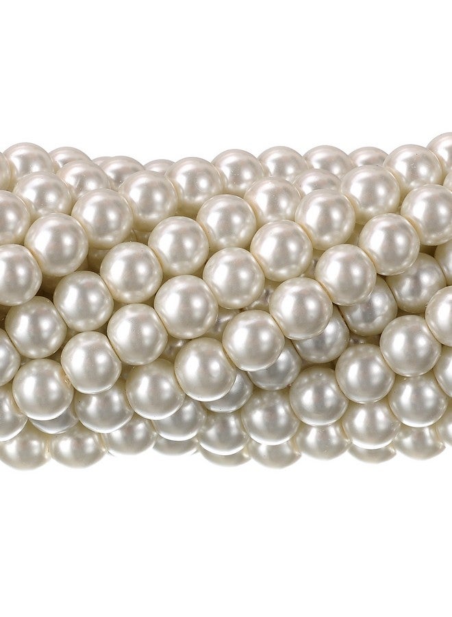 روبيكا 200 قطعة تشيكية صغيرة من الساتان بريق الزجاج اللؤلؤ حبة مستديرة لصنع المجوهرات كريم 8 مللي متر - Image 1