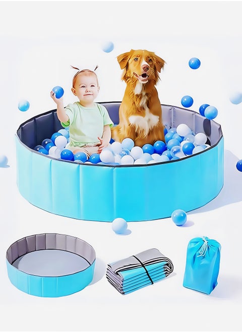 Large Ball Pit for Toddlers - Baby Ball Pit with Pop-Up Play Mat, Portable Foldable Kids Ball Pit, Baby Play Pit, Indoor and Outdoor Use, Holds Over 800 Balls (Balls Not Included) (Blue)