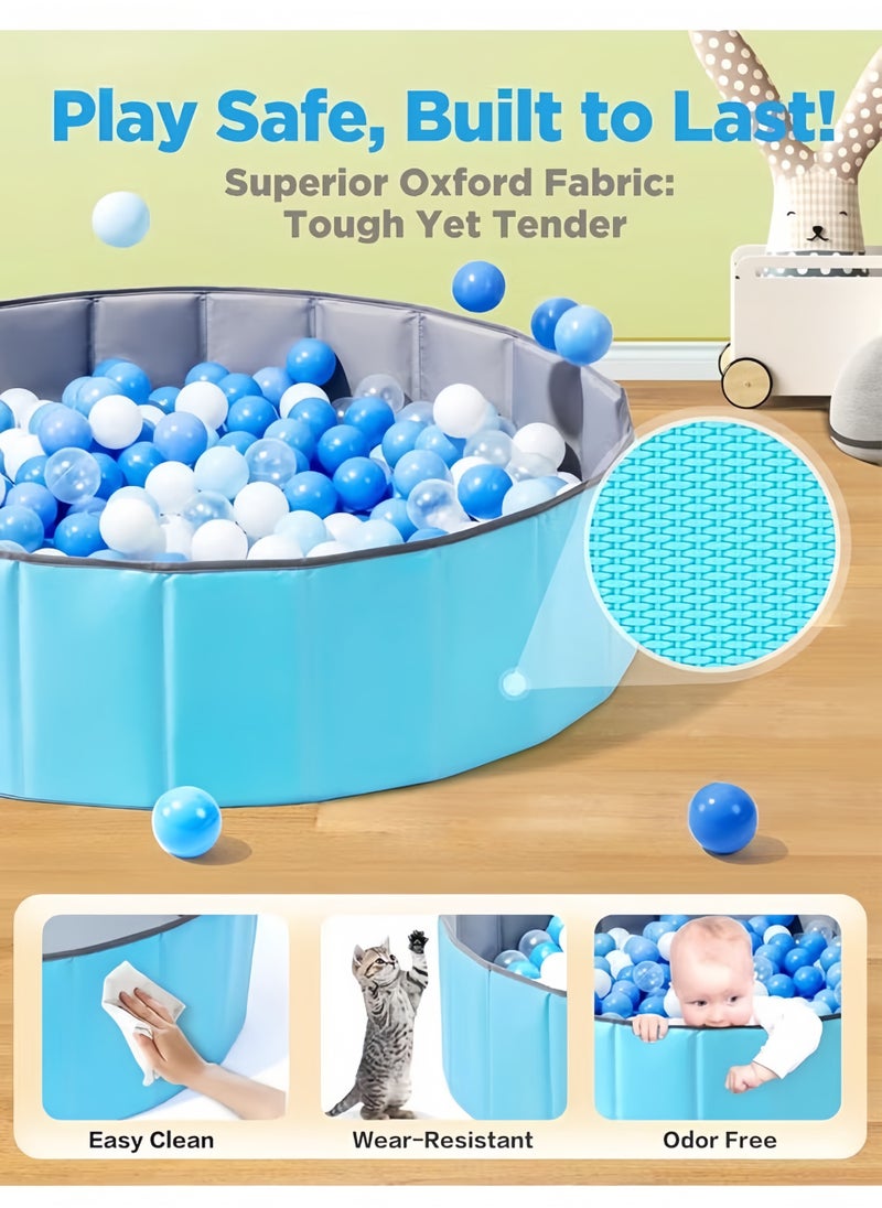 Berma Baby - Large Ball Pit for Toddlers - Baby Ball Pit with Pop-Up Play Mat, Portable Foldable Kids Ball Pit, Baby Play Pit, Indoor and Outdoor Use, Holds Over 800 Balls (Balls Not Included) (Blue) - Image 1