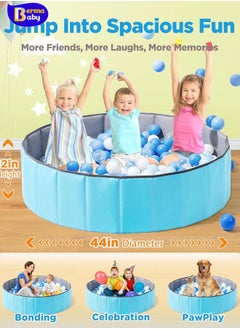 Berma Baby Large Ball Pit for Toddlers -  Baby Ball Pit with Pop-Up Playmat, Portable and Foldable Kids Ball Pit, Dog Play Pit, Indoor and Outdoor Use, Hold Over 800 Balls, Balls Not Include (Blue)  - Image 3