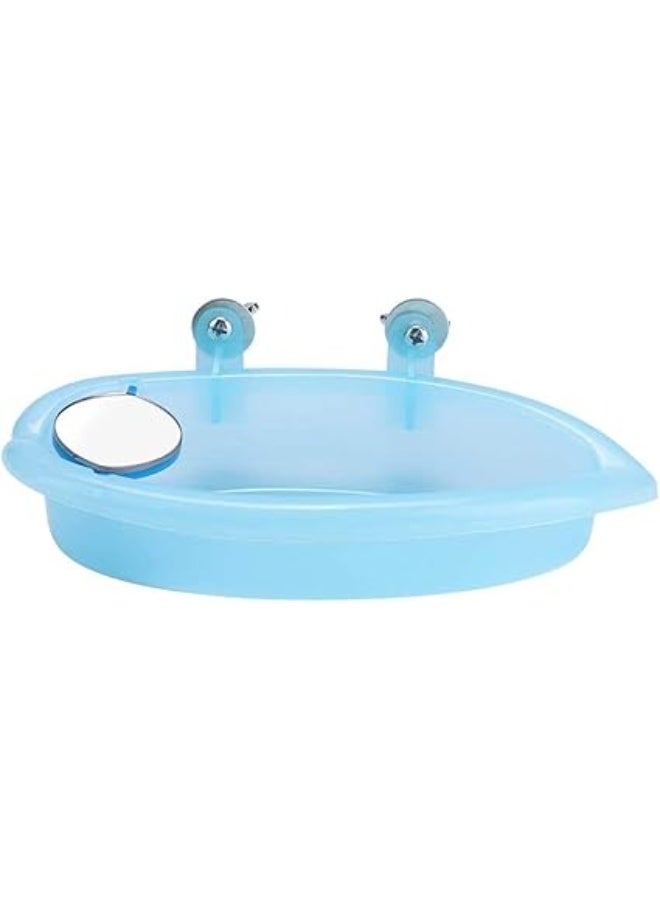 Pet Parrot Bathtub, Bird Bath Tub with Mirror and Sink Toy, Bird Shower Bathing Feeder Bowl, Plastic Bird Bath for Small to Medium Parrots - Image 2