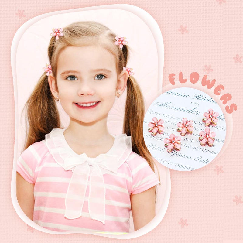 Dizila 40 Pieces 2cm/0.8" Small Mini Crystal Flower Hair Claws Clips Floral Hair Barrettes Hair Accessories for Women Girls Teens Kids Toddlers - Image 4