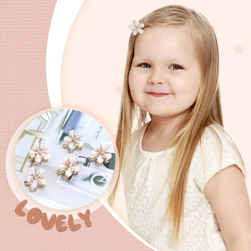 Dizila 40 Pieces 2cm/0.8" Small Mini Crystal Flower Hair Claws Clips Floral Hair Barrettes Hair Accessories for Women Girls Teens Kids Toddlers - Image 5