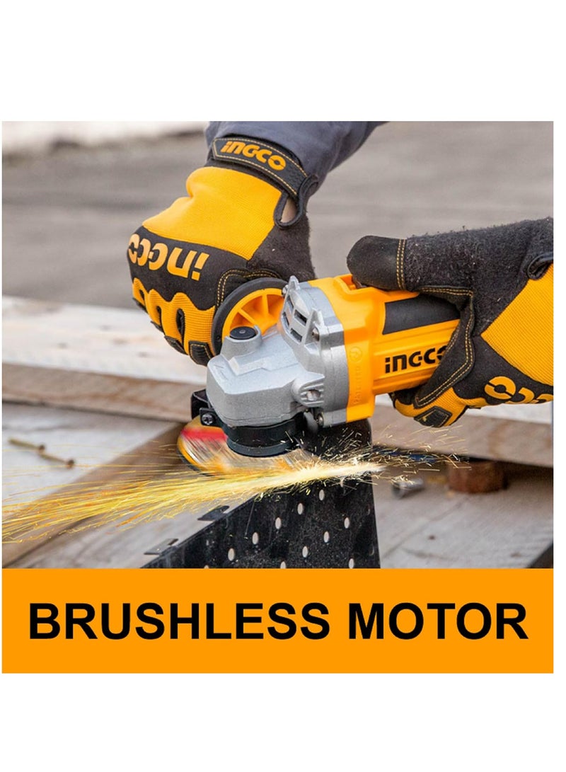 إنجكو جهاز تجليخ زاوية لاسلكي من INGCO – محرك بدون فُرش بقدرة 20 فولت، قرص 115 ملم، 3 إعدادات للسرعة، بطاريتان سعة 4.0 أمبير/ساعة، شاحن، 10 أقراص لقطع المعادن، وحقيبة حمل – الموديل: CAGLI211542 - Image 5