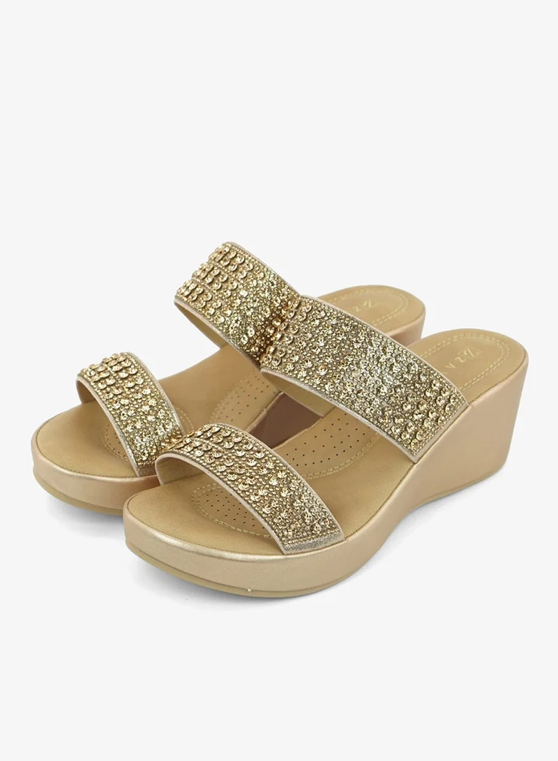ZAYNA 221-317 Zayna Ladies Classic Wedge Slides 3F8730-991 Rose Gold