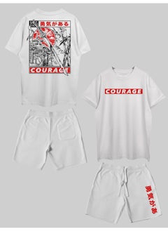 THREADCURRY THREADCURRY Courage Printed Co-ord Set for Men - Half Sleeve Oversized T-Shirt and Shorts  - Image 1
