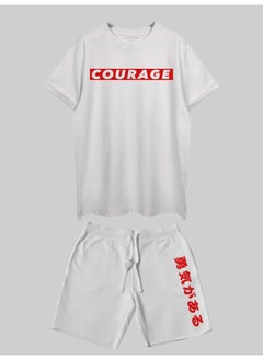 THREADCURRY THREADCURRY Courage Printed Co-ord Set for Men - Half Sleeve Oversized T-Shirt and Shorts  - Image 3