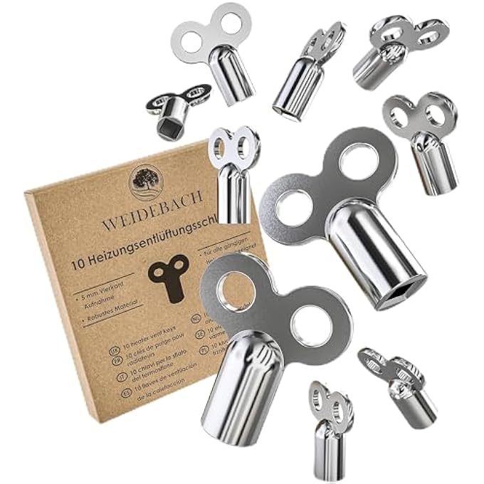 10 X  RADIATOR BLEED KEYS, FOR ALL RADIATORS BLEED KEYS, ROBUST & STABLE, REDUCES NOISE, VENT HEATER - Image 1