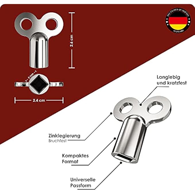 10 X  RADIATOR BLEED KEYS, FOR ALL RADIATORS BLEED KEYS, ROBUST & STABLE, REDUCES NOISE, VENT HEATER - Image 3