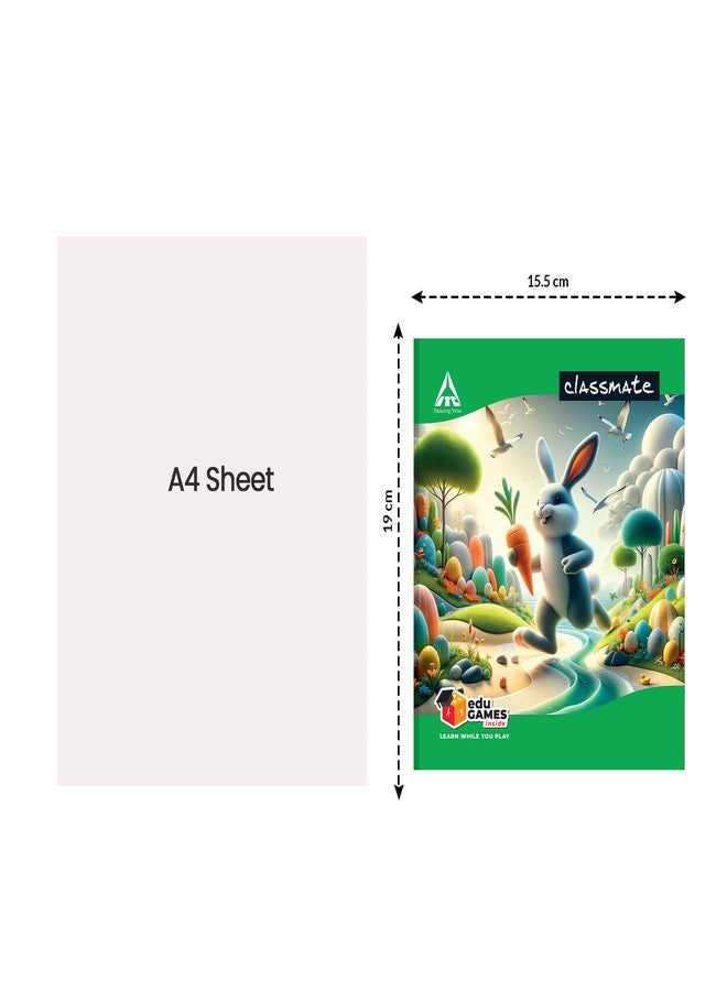 Classmate Short Notebook - Soft Cover, 172 Pages, 190x155mm, Single Line - Pack of 12 - Image 5