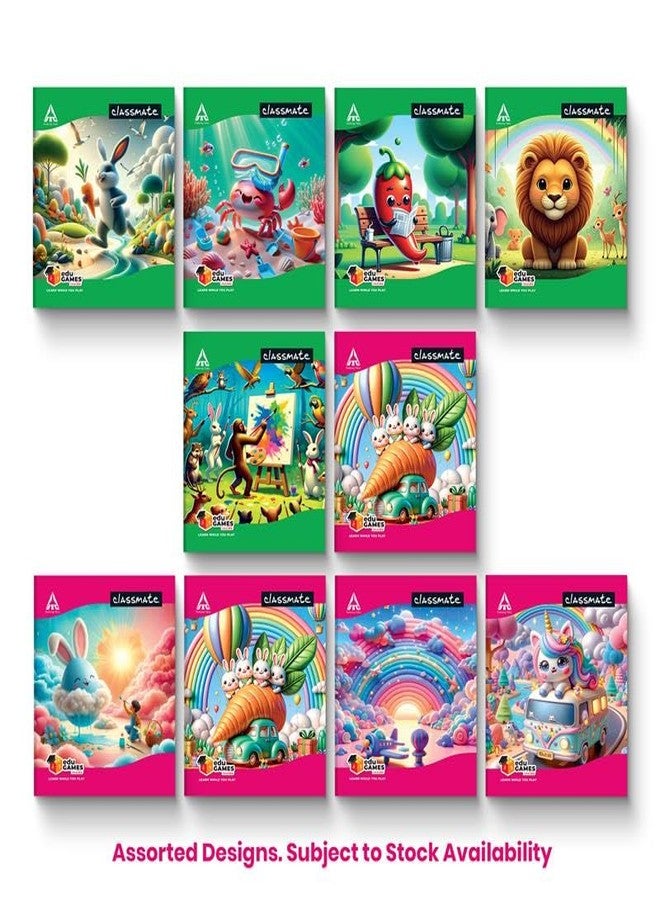 Classmate Short Notebook - Soft Cover, 172 Pages, 190x155mm, Single Line - Pack of 12 - Image 4