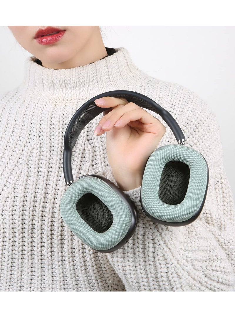 Generic - Ear Pads for AirPods Max Earmuffs, Headband Ear Cups Replacement Sponge Cover Cloth Ear Cushion Cover Magnetic Headphone Accessories with Knitted Mesh, Memory Foam, Green - Image 1