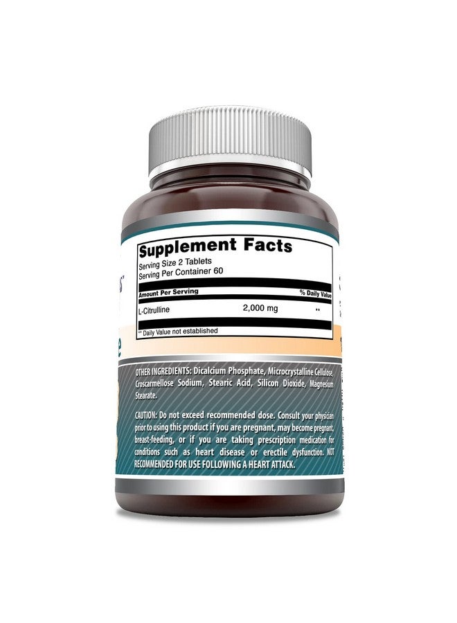 Amazing Nutrition Amazing Formulas L Citrulline 2000mg Per Serving 120 Tablets Supplement | Amino Acid Supplement for Men & Women | Non-GMO | Gluten Free | Made in USA - Image 3