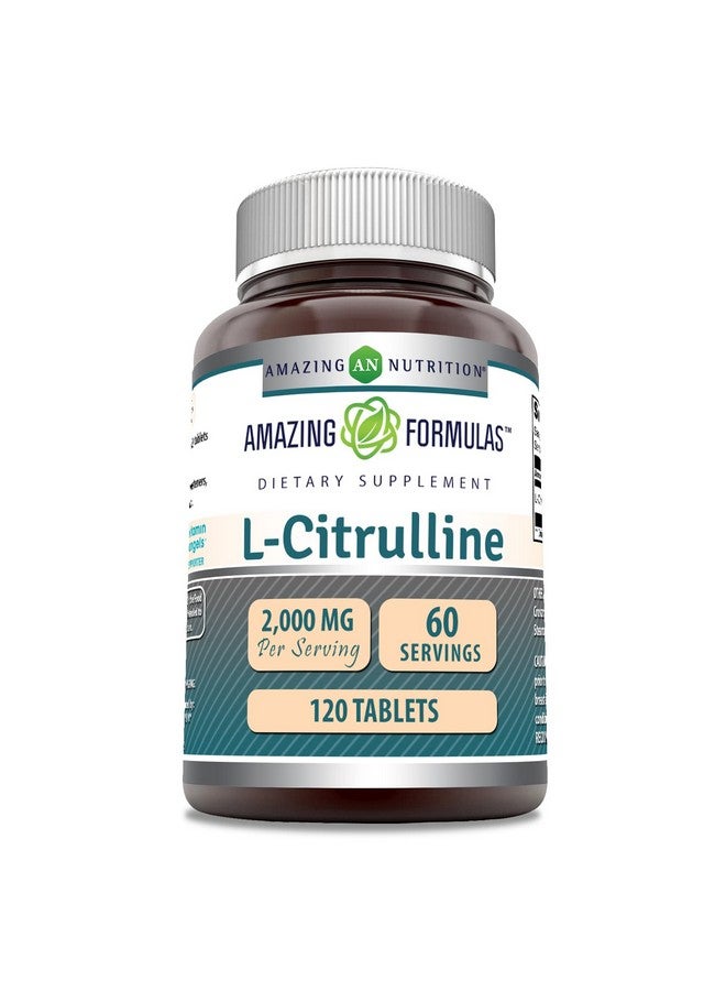 Amazing Nutrition Amazing Formulas L Citrulline 2000mg Per Serving 120 Tablets Supplement | Amino Acid Supplement for Men & Women | Non-GMO | Gluten Free | Made in USA - Image 1