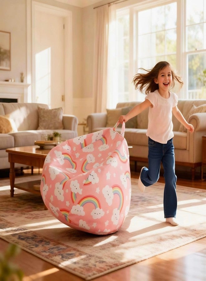 Nobildonna Stuffed Animal Storage Bean Bag Chair Cover Only for Kids Girls Toddler, Large Beanbag Chair Without Filling for Organizing Children Soft Plush Toys - Image 2
