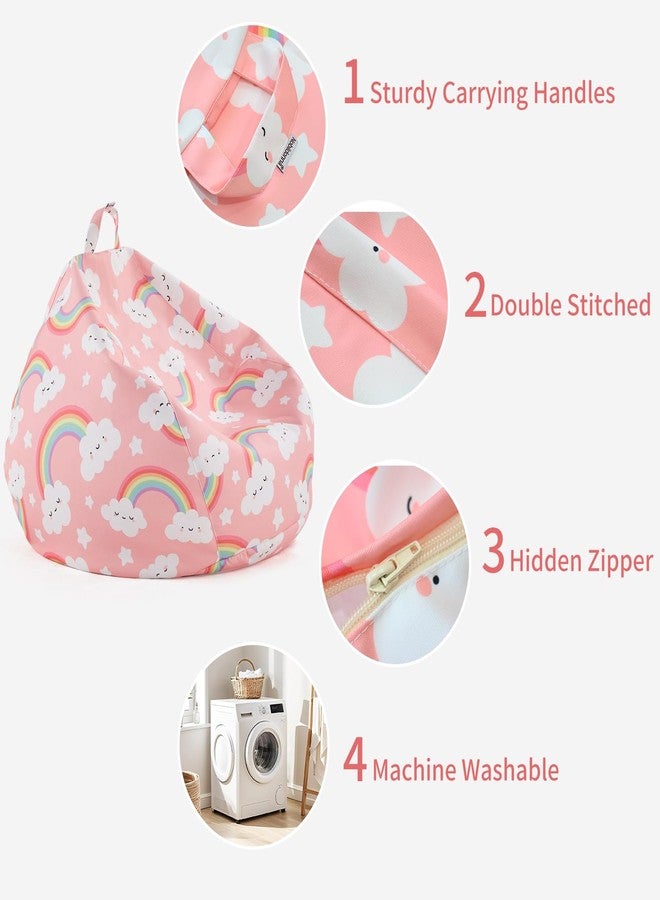 Nobildonna Stuffed Animal Storage Bean Bag Chair Cover Only for Kids Girls Toddler, Large Beanbag Chair Without Filling for Organizing Children Soft Plush Toys - Image 5