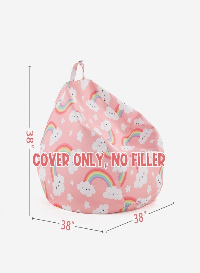 Nobildonna Stuffed Animal Storage Bean Bag Chair Cover Only for Kids Girls Toddler, Large Beanbag Chair Without Filling for Organizing Children Soft Plush Toys - Image 3