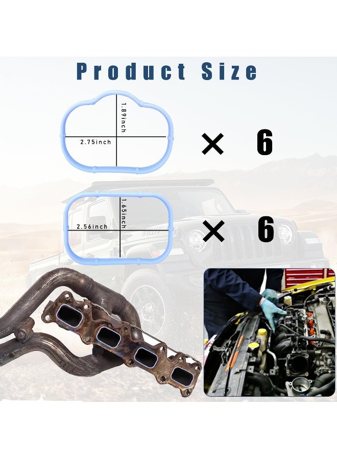Generic Car Intake Manifold Gasket Set, 12PCS Intake Manifold Gaskets Include Lower & Upper Gasket Plenum, Tight Intake Manifold Rubber Sealing, Engin Gasket, Compatible with Chrysler, Dodge, Jeep  - Image 2