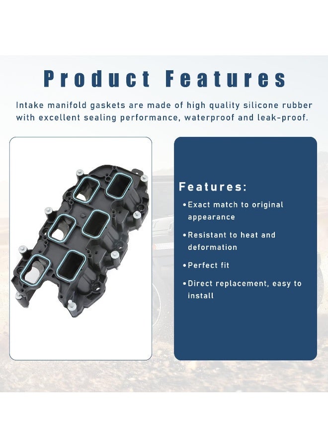 Generic Car Intake Manifold Gasket Set, 12PCS Intake Manifold Gaskets Include Lower & Upper Gasket Plenum, Tight Intake Manifold Rubber Sealing, Engin Gasket, Compatible with Chrysler, Dodge, Jeep  - Image 3
