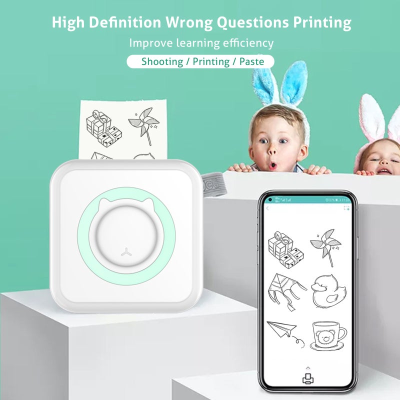 Thermal Printer: 200dpi High Resolution, Ink-Free Cost-Saving, Portable Mini Printer - Low-Noise 1000mAh Rechargeable, Photo Printer for Daily Life Recording & Multi-Function Printing - Image 3