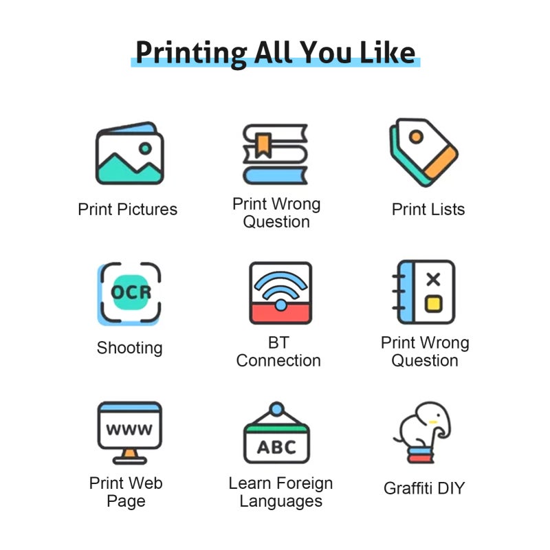 Thermal Printer: 200dpi High Resolution, Ink-Free Cost-Saving, Portable Mini Printer - Low-Noise 1000mAh Rechargeable, Photo Printer for Daily Life Recording & Multi-Function Printing - Image 4