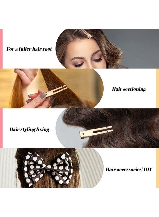 IKOCO 50Pcs Pin Curl Clips Ikoco Hairdressing Double Prong Hair Clips With 3Pcs Comb Set For Setting Curls Hair Salon Or Barber Gold - Image 4