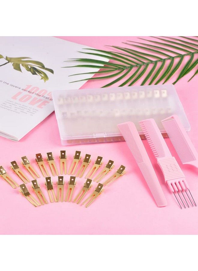 IKOCO 50Pcs Pin Curl Clips Ikoco Hairdressing Double Prong Hair Clips With 3Pcs Comb Set For Setting Curls Hair Salon Or Barber Gold - Image 5