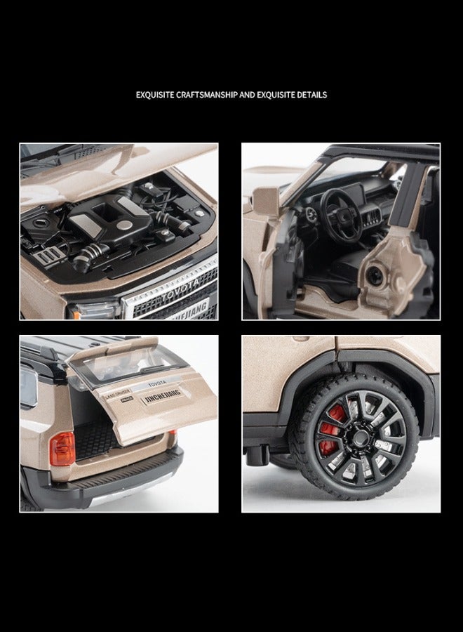 Model car 1:32 Alloy Collectible Prado Car Model Toy, Diecast Zinc Alloy Prado Pull Back Collectible Toy Car,  Sound and Light Pull Back Model Car for Kids Boy Girl Gift 15.3cm*6cm*6.5cm - Image 3