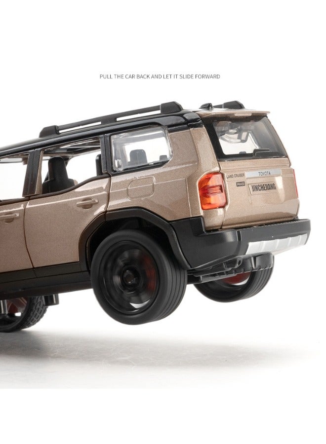 Model car 1:32 Alloy Collectible Prado Car Model Toy, Diecast Zinc Alloy Prado Pull Back Collectible Toy Car,  Sound and Light Pull Back Model Car for Kids Boy Girl Gift 15.3cm*6cm*6.5cm - Image 5