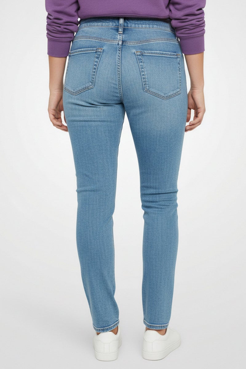 Rag & bone Women Slim Fit Washed Rip Stretchable Denim, Blue - Image 2