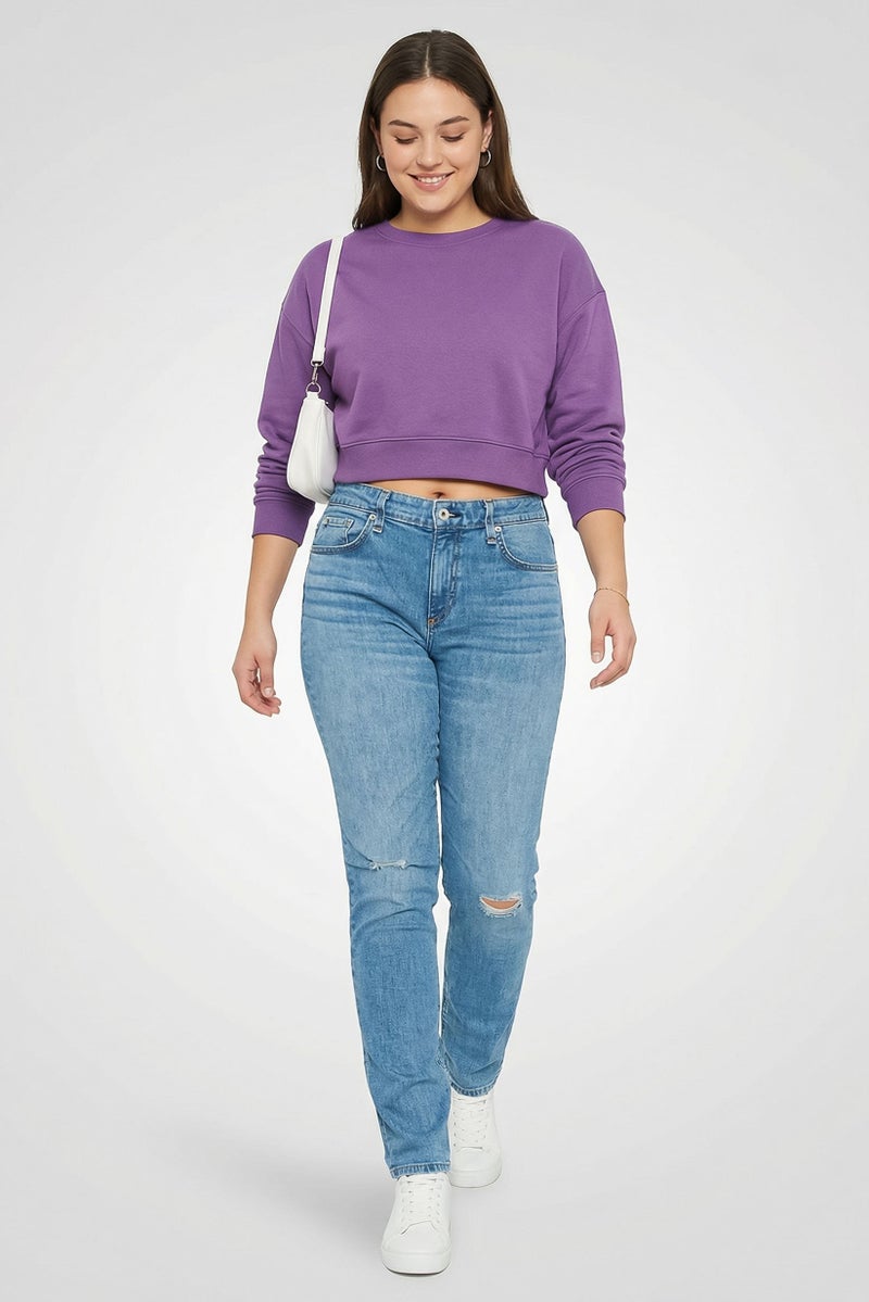 Rag & bone Women Slim Fit Washed Rip Stretchable Denim, Blue - Image 3