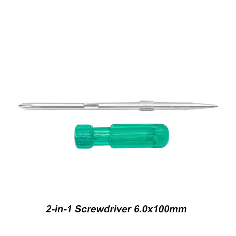 Perf 2-in-1 Screwdriver - Flathead & Phillips, 6.0x100mm, Carbon Steel Blade, Durable Transparent Green Handle, Plated Finish for Home & Professional Use - Image 4