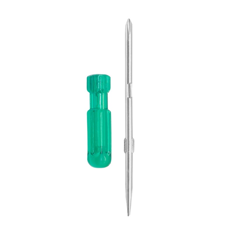 Perf 2-in-1 Screwdriver - Flathead & Phillips, 6.0x100mm, Carbon Steel Blade, Durable Transparent Green Handle, Plated Finish for Home & Professional Use - Image 2