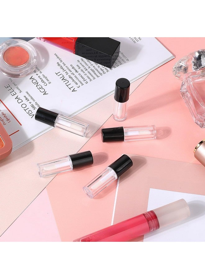 مولين 10 قطع من أنابيب ملمع الشفاه الفارغة من مولين، عبوات مستحضرات تجميل صغيرة قابلة لإعادة التعبئة بسعة 1.2 مل، زجاجات بلسم الشفاه لعينات أحمر الشفاه، بلسم الشفاه (غطاء أنبوب أسود) - Image 4