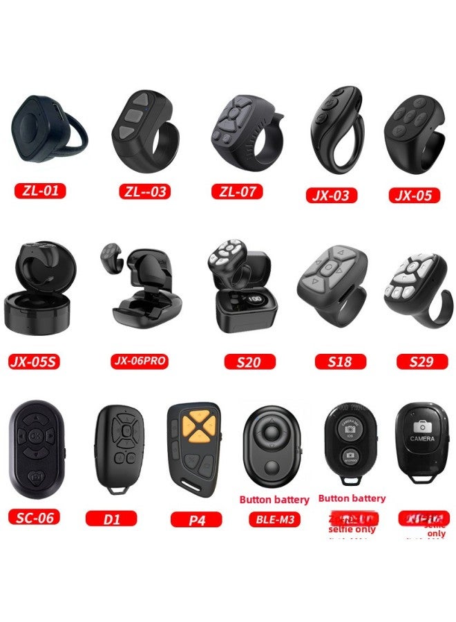 Multi-function Shaking Audio And Video Remote Control Bluetooth Like Page Turning Artifact Comes With Charging Bin Remote Control Ring-Color:Sc-06【black】