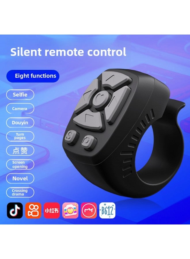 Multi-function Shaking Audio And Video Remote Control Bluetooth Like Page Turning Artifact Comes With Charging Bin Remote Control Ring-Color:Sc-06【black】