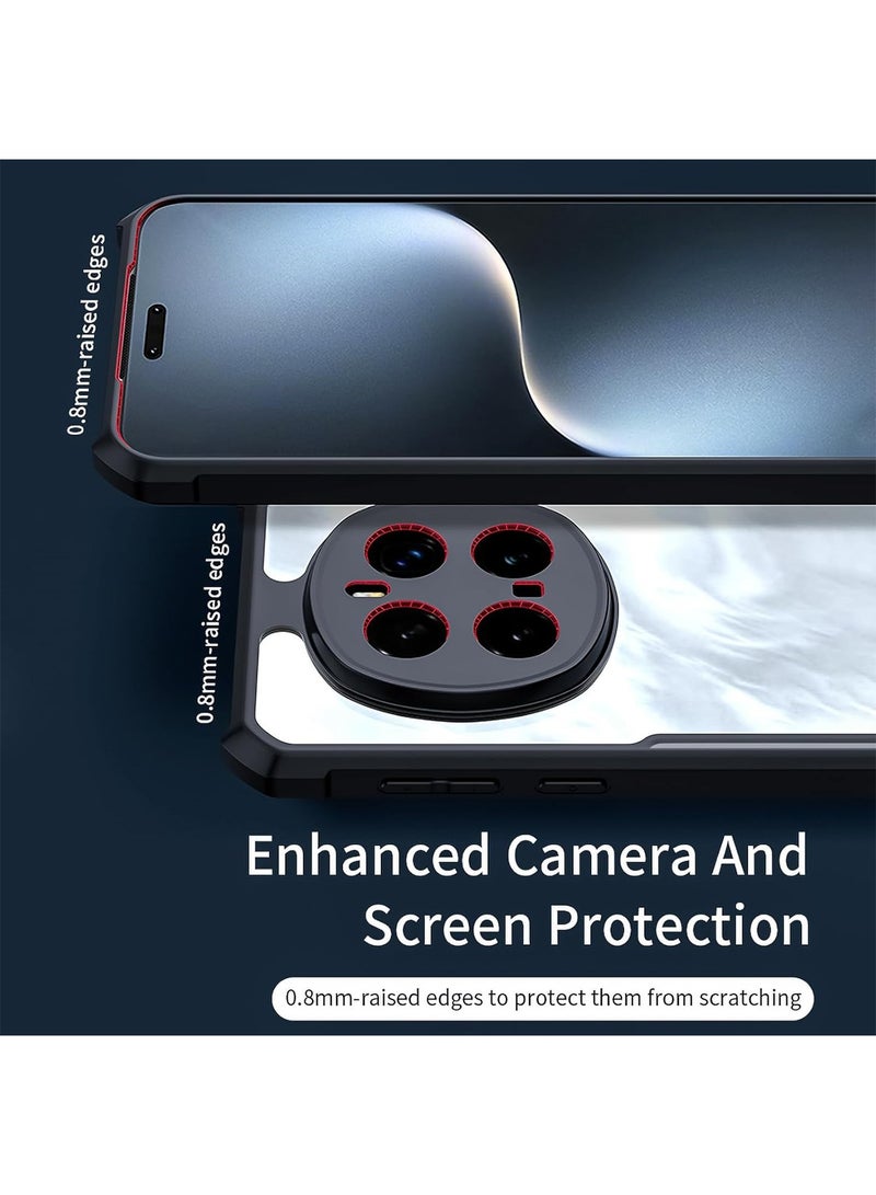 Aookay for Honor Magic 7 Pro Case, 360° Rotatable Magnetic Ring Stand Back Cover, TPU+PC Shockproof Protection Mobile Phone Case, Anti-Yellowing Slim Fit Protective Case (Black) - Image 4