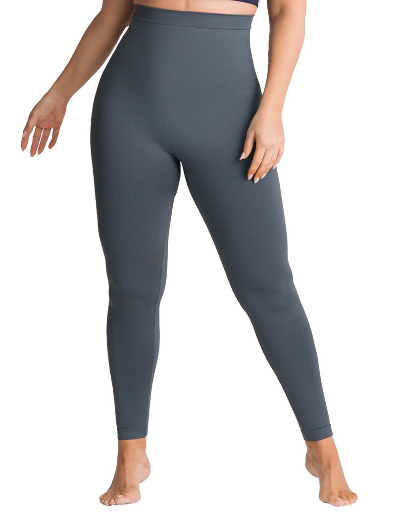 SHAPERMINT High Waisted Tummy Control Compression Leggings for Women - Petite to Plus Size Womens Leggings Non See Through Gray - Image 1