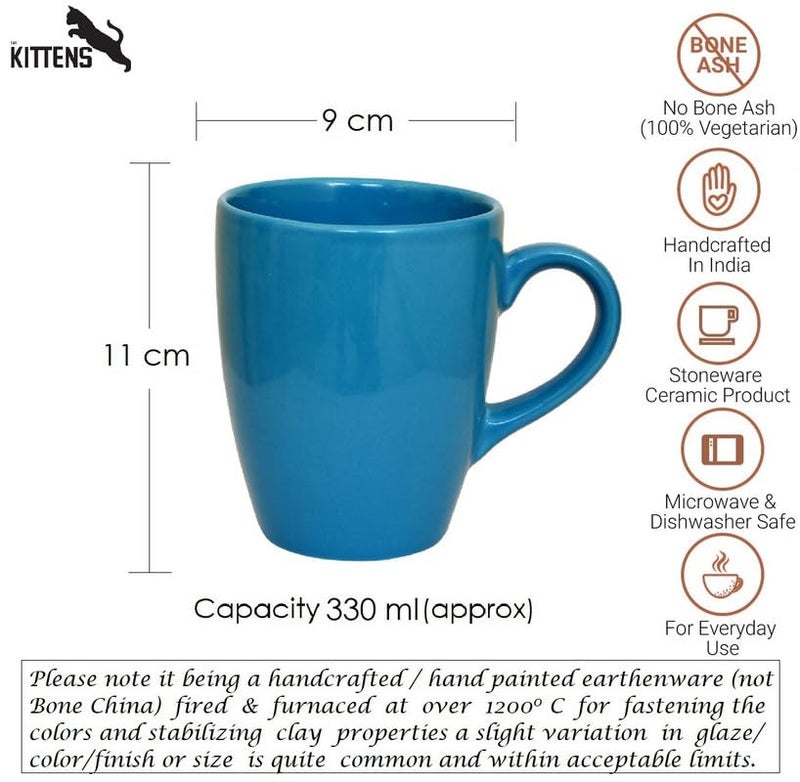 KITTENS Ceramic Coffee Mug Set of 4 Food Grade Material Microwave and Dishwasher Safe Multi Colour 320 ml - Image 3