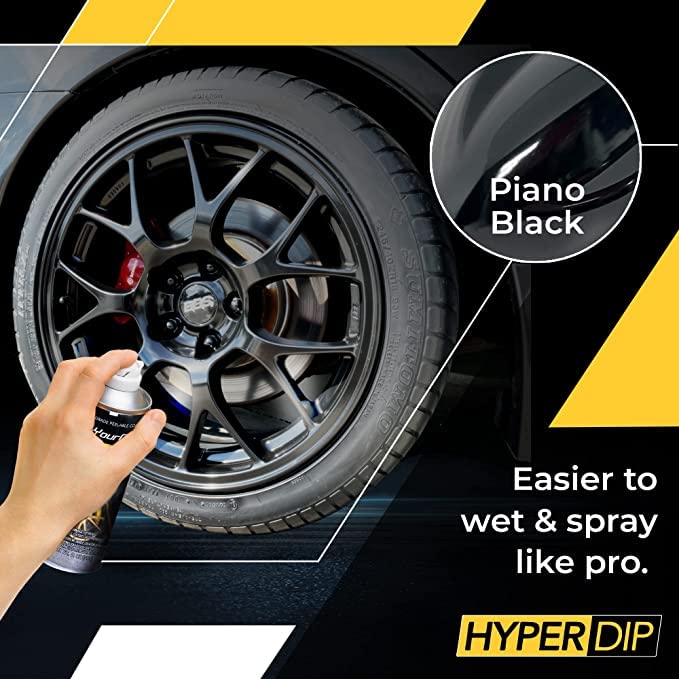 DipYourCar دهان هايبر ديب من ديب يور كار - علبة من طلاء السيارات القابل للرذاذ - حماية طلاء قابلة للإزالة للسيارات - طلاء لامع أسود بيانو - Image 4
