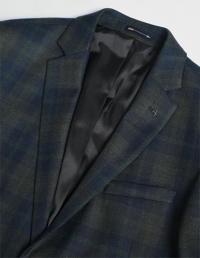 Arrow Tartan Check Knit Blazer Green - Image 3