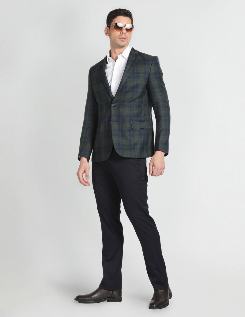 Arrow Tartan Check Knit Blazer Green - Image 4