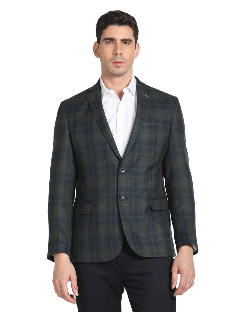 Arrow Tartan Check Knit Blazer Green - Image 1